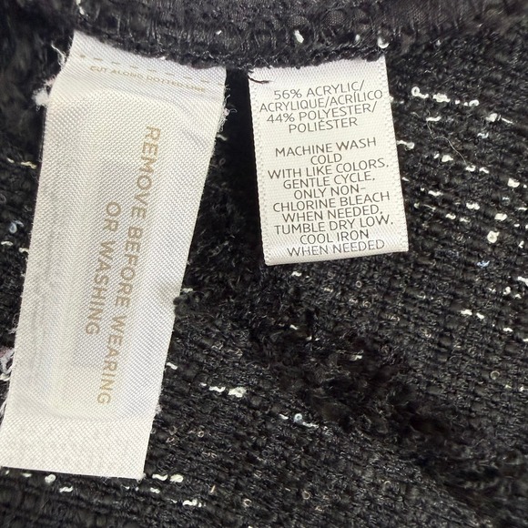 Ann Taylor LOFT Tweed Fringe Shorts Black White‎ Sparkle Women's Size 2 - Picture 3 of 5